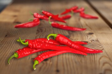 Red hot chilli pepper on the desk