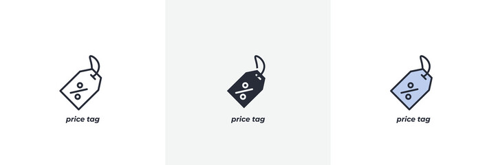 price tag icon. Line, solid and filled outline colorful version, outline and filled vector sign. Idea Symbol, logo illustration. Vector graphics