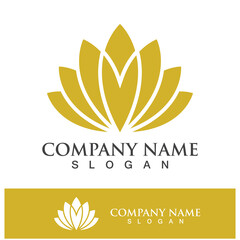 lotus flower logo design vector illustration