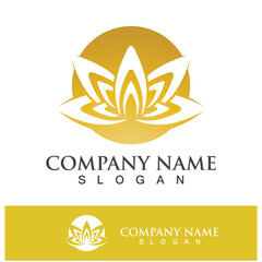 lotus flower logo design vector illustration