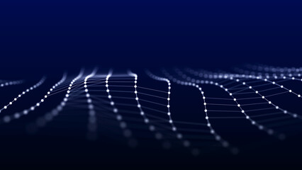 Obraz premium Abstract wave of information data flow. Technology background.3D rendering.