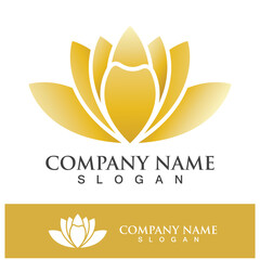 lotus flower logo design vector illustration