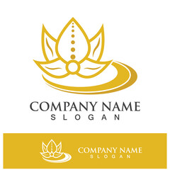 lotus flower logo design vector illustration