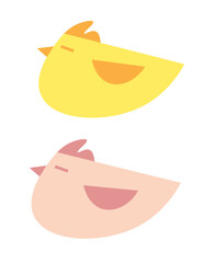 chicken (pink and yellow version) vector