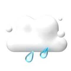 drizzle 3d icon rendering cute illustration