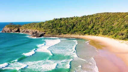 Aerial view of Alexandria Bay, Noosa National Park, Sunshine Coast, Queensland, Australia
