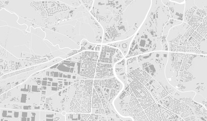 White and light grey Plzen City area vector background map, Plzeň roads and water cartography illustration.