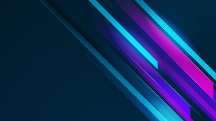 Modern digital business technology blue and purple abstract design background with speed lights, lines, stripes, dots, particles mesh and wave data lines