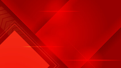 Modern red and orange abstract technology background with digital connection dots, hexagon, speed lights, and lines. Technology particles background. Technology digital hi tech concept background.