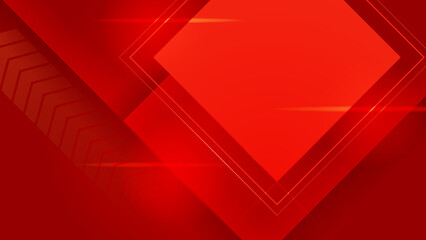 Modern red and orange abstract technology background with digital connection dots, hexagon, speed lights, and lines. Technology particles background. Technology digital hi tech concept background.