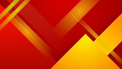 Modern red and orange abstract technology background with digital connection dots, hexagon, speed lights, and lines. Technology particles background. Technology digital hi tech concept background.