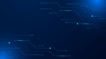 Abstract tech background. Futuristic technology interface with arrows, lines, waves, speed lights, motion, data concept, science element, cyberspace shapes, and connection lines.