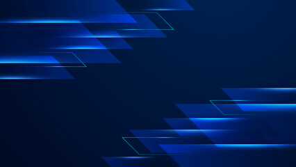 Abstract tech background. Futuristic technology interface with arrows, lines, waves, speed lights, motion, data concept, science element, cyberspace shapes, and connection lines.