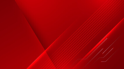 Modern red abstract futuristic technology background. Abstract lines pattern technology on red gradients background. Vector abstract graphic design banner pattern presentation background web template.