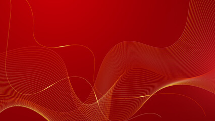 Modern red abstract futuristic technology background. Abstract lines pattern technology on red gradients background. Vector abstract graphic design banner pattern presentation background web template.