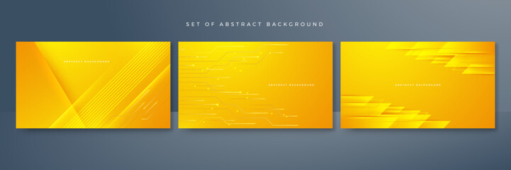 Naklejka premium Modern orange and yellow abstract futuristic technology background. Abstract minimal orange background with geometric creative and minimal gradient trendy colors. Abstract colorful orange background