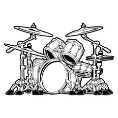 Vector illustration of drum musical instrument