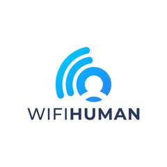 Fototapeta premium WIFI HUMAN INTERNET LOGO DESIGN