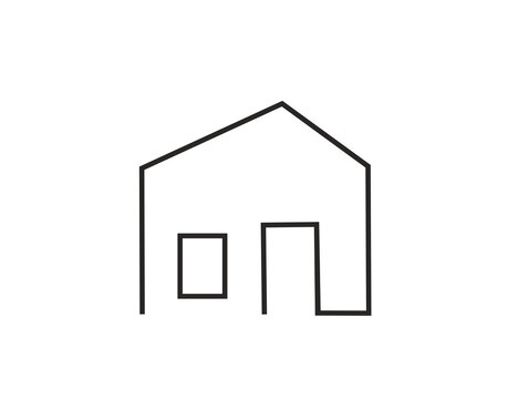 Flat black home. icon. Vector Illustration