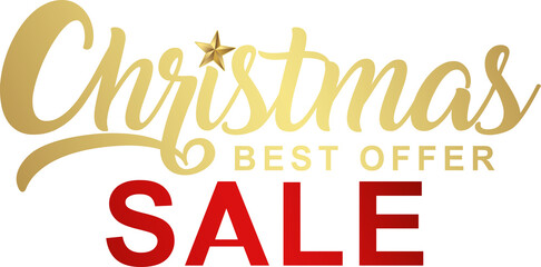 Merry Christmas and happy new year sale typography png file for decoration