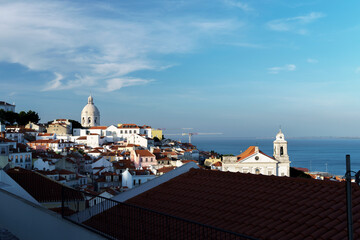 Fototapeta na wymiar View from Miradouro de Santa Luzia, Lisboa, Portugal