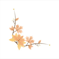 Autum Leaf Corner Vector
