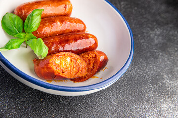 ​​sausage chorizo spicy snack meal food snack on the table copy space food background