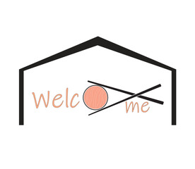 Sushi bar food logo, Japanese vector sushi bar restaurant roll icon, asian delivery food