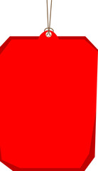 Blank red label for sale. Geometric shapes. Offers, discounts or special prices. Christmas and New Year promotion ideas