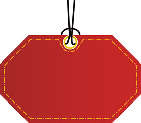 Blank red label for sale. Geometric shapes. Offers, discounts or special prices. Christmas and New Year promotion ideas