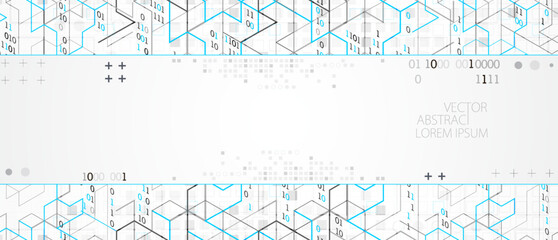 Abstract horizontal technology background. Communication concept, futuristic digital innovation background. Vector illustration