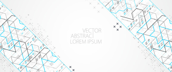 Abstract horizontal technology background. Communication concept, futuristic digital innovation background. Vector illustration