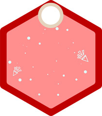 Blank red label for sale. Geometric shapes. Offers, discounts or special prices. Christmas and New Year promotion ideas