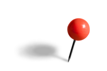 Isolated pin pushpin thumbtack small plastic shadow