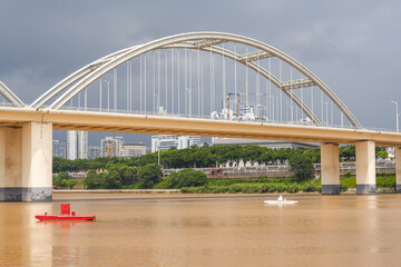 Fototapeta premium Close-up of Yonghe Bridge in Nanning, Guangxi, China