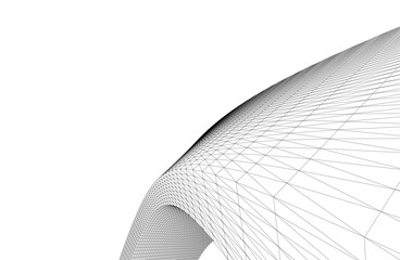 abstract architectural shape 3d illustration