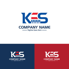 kes letters logo, sample company logo, a simple vector design - obrazy, fototapety, plakaty