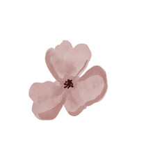 heart shaped pink rose petals watercolor illustration