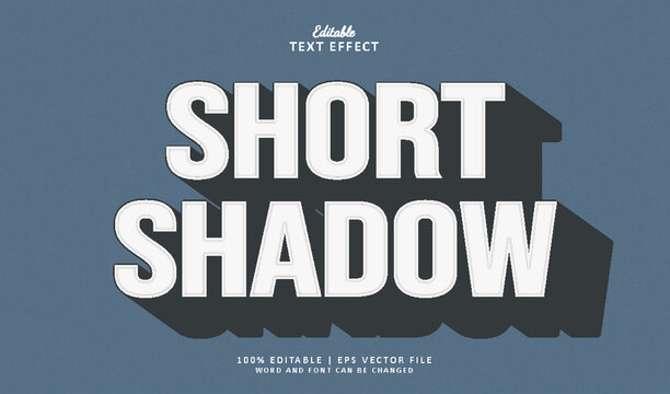 Short shadow editable text effect style vintage