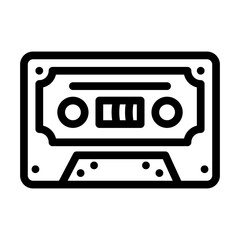 cassette audio retro gadget line icon vector. cassette audio retro gadget sign. isolated contour symbol black illustration