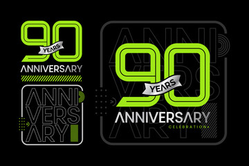 90 years anniversary font. for vector typography, automotive, merchandise, sport font, wedding, greeting card, and invitation