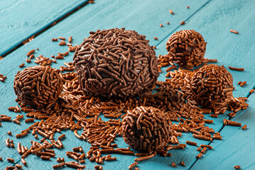 BRIGADEIRO: one of the most typical sweets of Brazilian cuisine based on chocolate and condensed milk