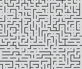 a never ending maze illustration, simple with dots and lines