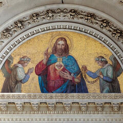 Sacred Heart of Jesus. Divine Mercy. Nine First Fridays Devotion. Basilica of the Sacred Heart in...