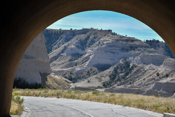 Rock formation after the tunnerl, Scotts Bluff National Monument, Gering, Nebraska