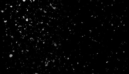 Snowfall, heavy snow, seasonal texture on black background as overlay
