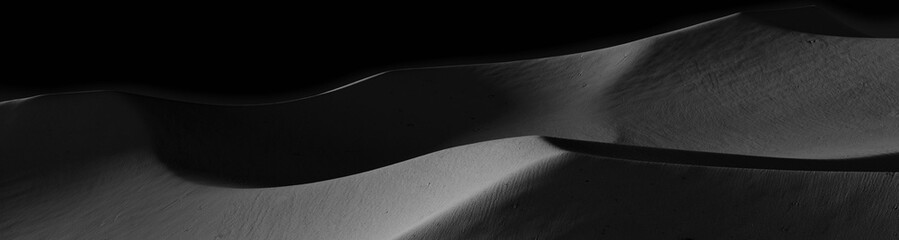Black sand dunes waves abstract 3d rendering landscape panorama © vpanteon