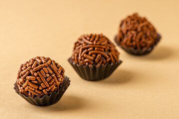 BRIGADEIRO: one of the most typical sweets of Brazilian cuisine based on chocolate and condensed milk