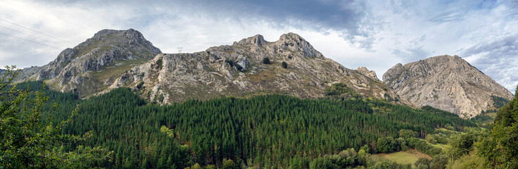 Urkiola mountains panoramic view
