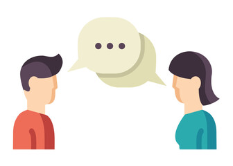Discussion flat design style icon
